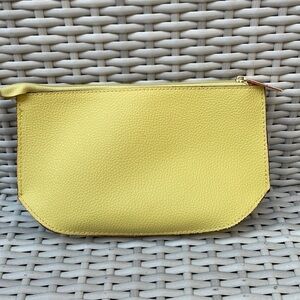 Estée Lauder Yellow Pebbled Faux Leather Makeup Bag